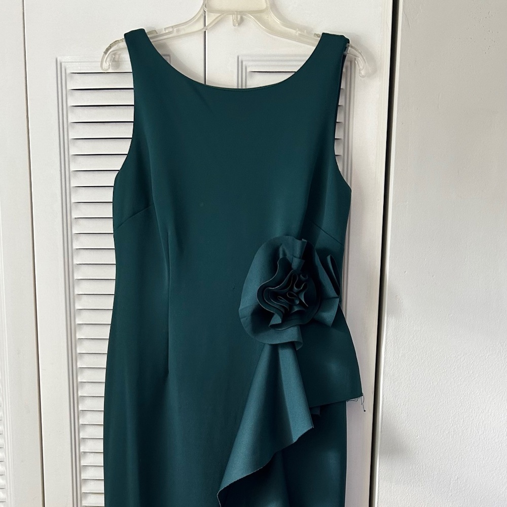 12P emerald green floor length dress